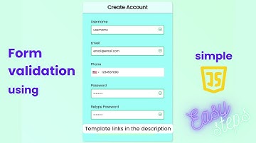 Form Validation using Simple JavaScript | Easy Steps to validate Forms | HTML, CSS & JS | Web Dev