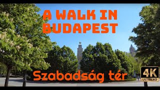 [4K 60Fps] Walk in Budapest Hungary - Szabadság tér - with Captions