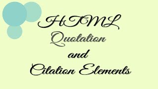 HTML and CSS Tutorial for Beginners || lect #4 Quotation and Citation Elements (Pardna Pardhana)