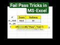 Fail Pass Tricks in MS-Excel #excel #exceleducation #education #mstechtricks
