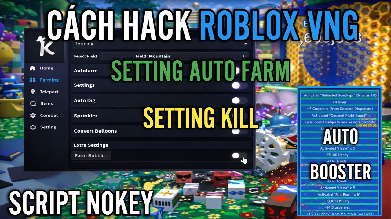 🐝SCRIPT BEE SWARM SIMULATOR - HƯỚNG DẪN SETTING AUTO FARM-AUTO - KILL BOSS - NOKEY MOBILE/PC