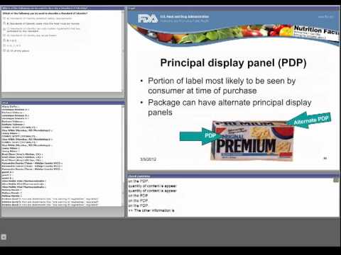 CFSAN/JIFSAN Food and Nutrition Webinar Overview of Food Labeling Requirements