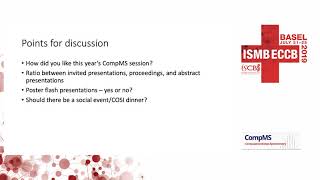 Introduction to Poster Lightning Talks - CompMS - ISMB ECCB 2019