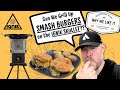 SMASH BURGERS grilled up on the IGNIK SKULLET Cast Iron Skillet Skottle!