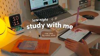 Late night study with me🌙 1 Hour (no music) BG noise, iPad, Keyboard asmr | Peanut Butter