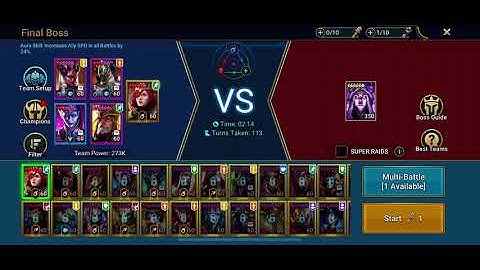 Raid Shadow Legends: Doom Tower Hard lvl 120 final boss Dark Fae Fully auto team