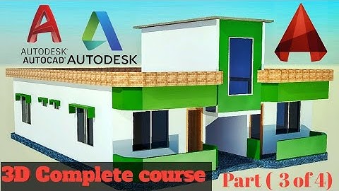 AutoCAD 3D House Design with Rendering part (3 of 4). Full video tutorial.