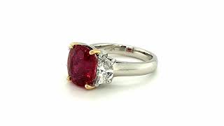 RUBY 5.05cts 0.97cts Diamonds set in 18KWG Ring