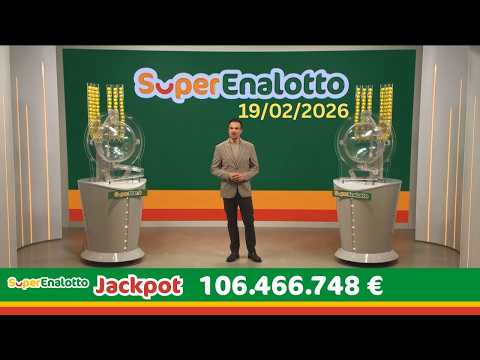 Video Superenalotto Ultima Estrazione, SuperEnalotto di oggi - Estrazione e risultati 19/02/2026