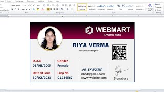 Employee Id Card Design in MS Word | Employee ID card format in hindi | ID Card kaise banaye