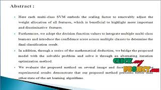 Multi-view Scaling Support Vector Machines for Classification and Feature Selection - ClickMyProject