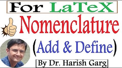 How to Add Nomenclature in Latex