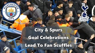 Man City 2 - Spurs 3 - City & Spurs Goal Celebrations Lead To Fan Scuffles - 19 February 2022