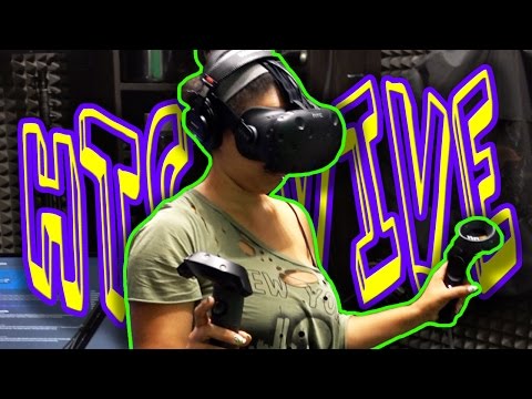 She almost Broke my HTC VIVE! Our FIRST Time playing VR . . .