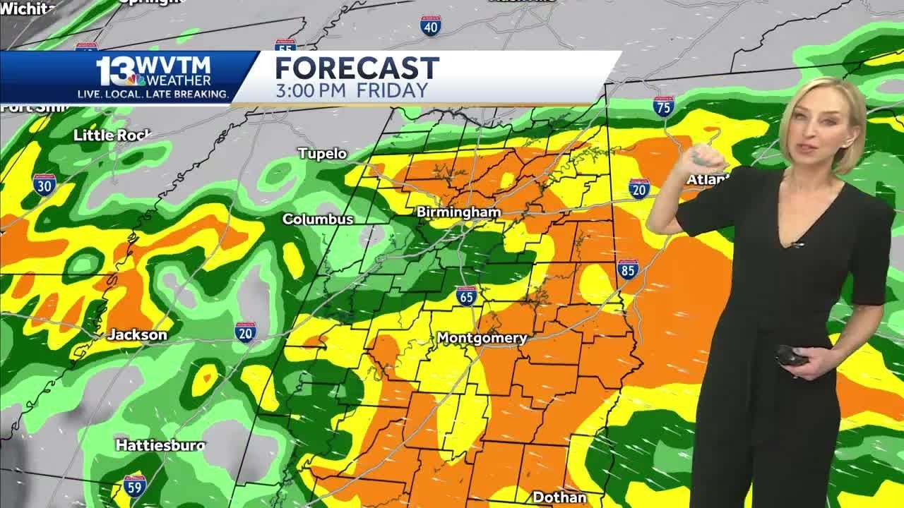 A nice warm-up for Alabama ahead of rain on Friday - YouTube