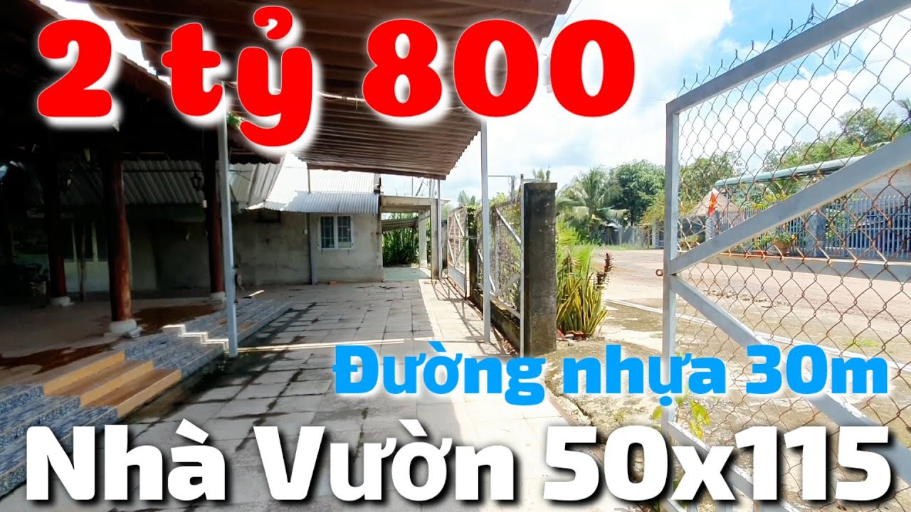 Nhà vườn dừa 50x115 mặt tiền đường nhựa 30m bán giá 2 tỷ 800 triệu ở Tây Ninh