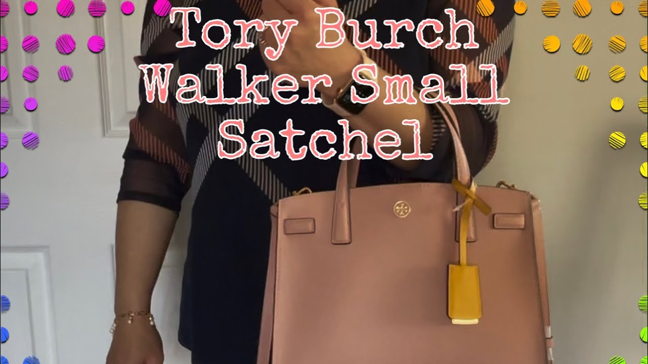 Tory Burch Walker Small Satchel 👜 in Pink Moon | & Mod Shots | - YouTube