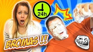 24 HORAS DE BROMAS PESADAS EN FAMILIA | BLINDFOLDED CON TANIA COMO SE HACE 🤣