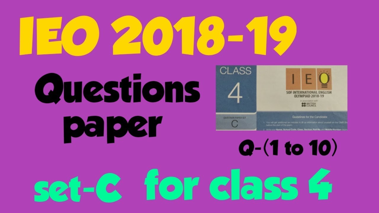 IEO Olympiad paper/International 2018-19 English question 2018-19 Olympiad English question paper/International IEO