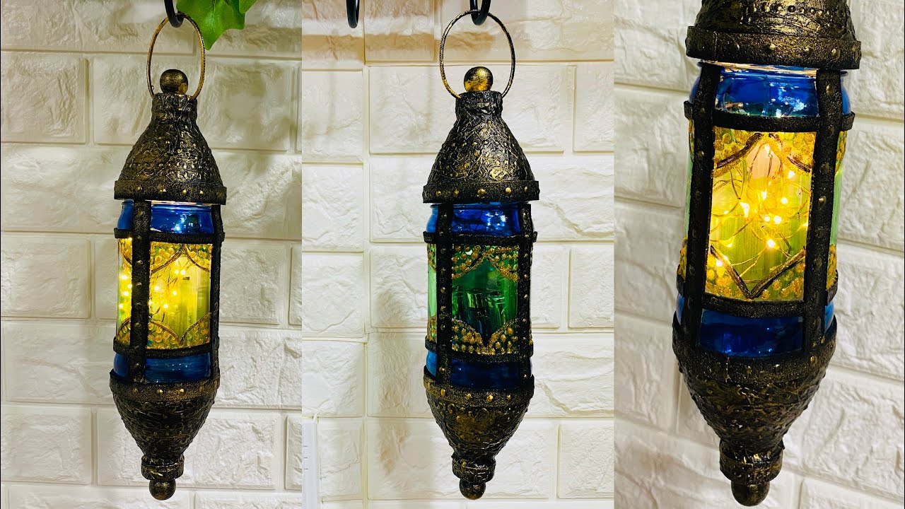 DIY lantern with glass jar | Turkish lantern | moroccan lantern |