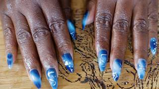 Blue Press On Nails ASMR Chewing Gum screenshot 5