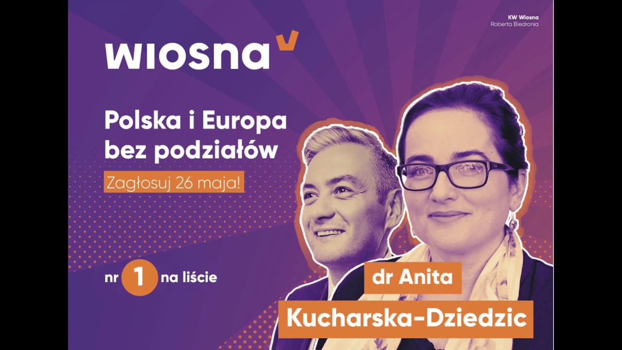 Anita Kucharska-Dziedzic i Robert Biedroń 21.05.2019 w Szczecinie KW WIOSNA Roberta Biedronia