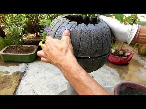 How to make beautiful cement pot at home easily. - YouTube