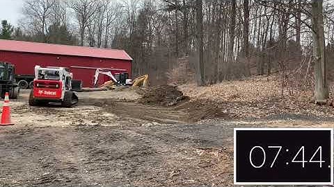 Cleaning out a ditch with a 770 Bobcat skid steer.