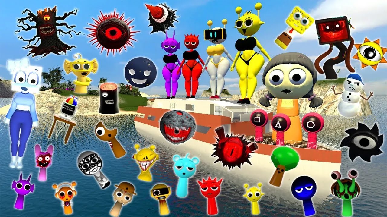 ISLAND WHICH COLOR OF SPRUNKI IS STRONGER SPARTAN KICKING in Gmod