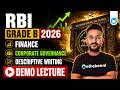 RBI Grade B 2026 | Finance Descriptive | Corporate Governance | Demo Lecture | Oliveboard