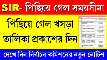 SIR - সব তারিখ পরিবর্তন করল নির্বাচন কমিশন || SIR New Date