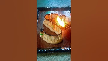 😱 Matchstick Wall Burn with Egg on Top | Crazy Fire Experiment 🥚 #shorts