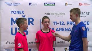 Kryštof Coufal a Filip Titěra, semifinalisti v deblu - YONEX Mistrovství ČR U15 2021