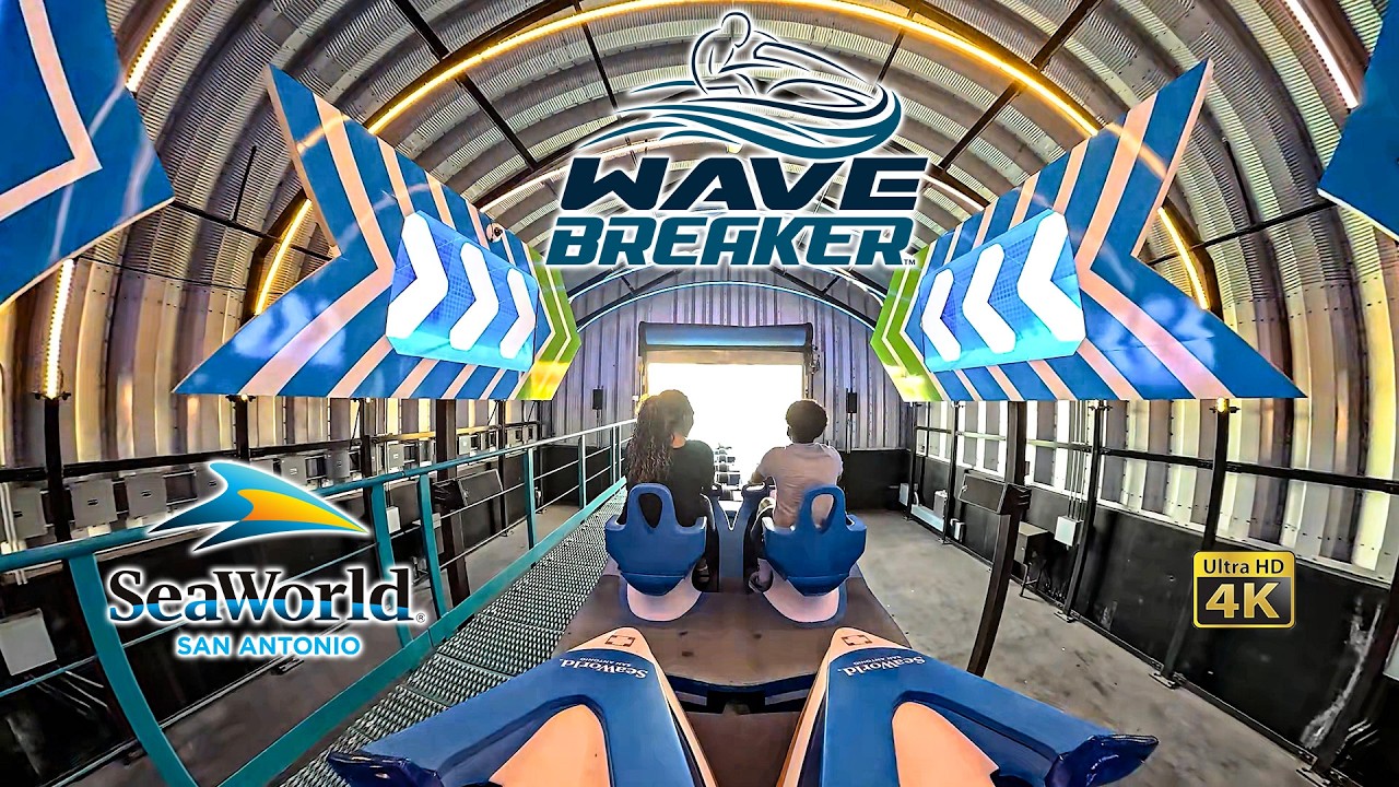 The Breaker Ride Wave Breaker the Rescue Coaster On Ride 4K POV SeaWorld San Antonio ...
