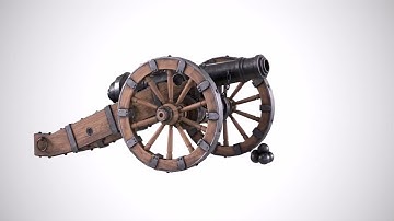 Old cannon 3D real-time model