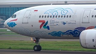 15 Minutes Watching LANDING & Take Off Planes CGK Airport | Cool Special Livery Inside