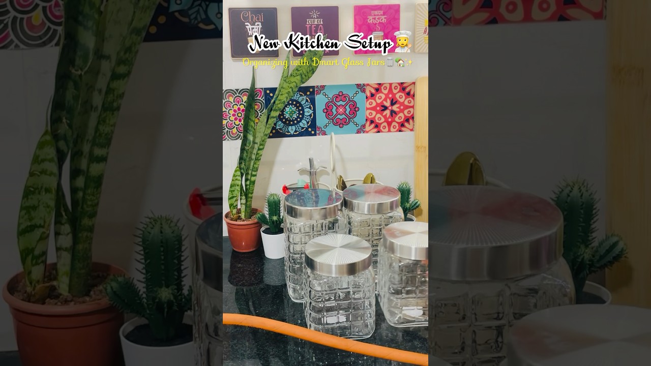 New Kitchen Setup with Dmart Glass Jars 🏡✨ | Affordable & Aesthetic Organization 