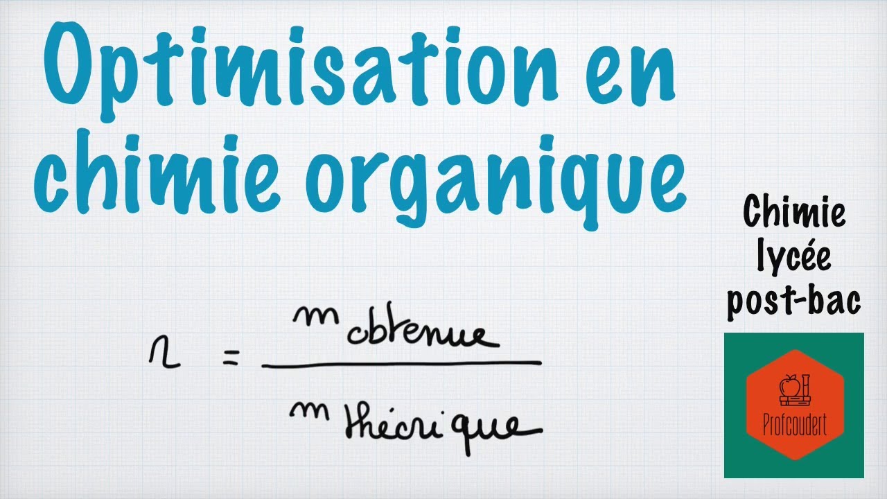 Optimisation en synthèse organique (rendement) - YouTube