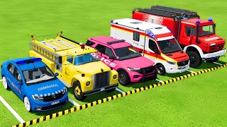 ダチア、フォード、フォルクスワーゲンのパトカー＆マントラックで輸送メルセデス救急車車 ！FS22 screenshot 5