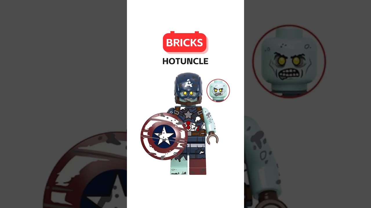 XH1812 Zombie Captain America Minifigure Immersive Build Unofficial Lego 