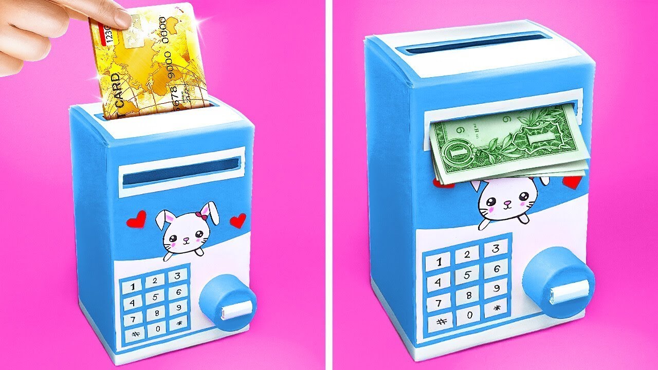 📦 MI MAMÁ HIZO UNA MÁQUINA DE TARJETA DE CRÉDITO😱 Trucos baratos hechos con cartón por 123GO! TRENDS