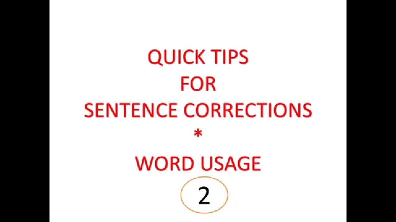 Quick Tips of Sentence Correction Words Usage Part 2 YouTube