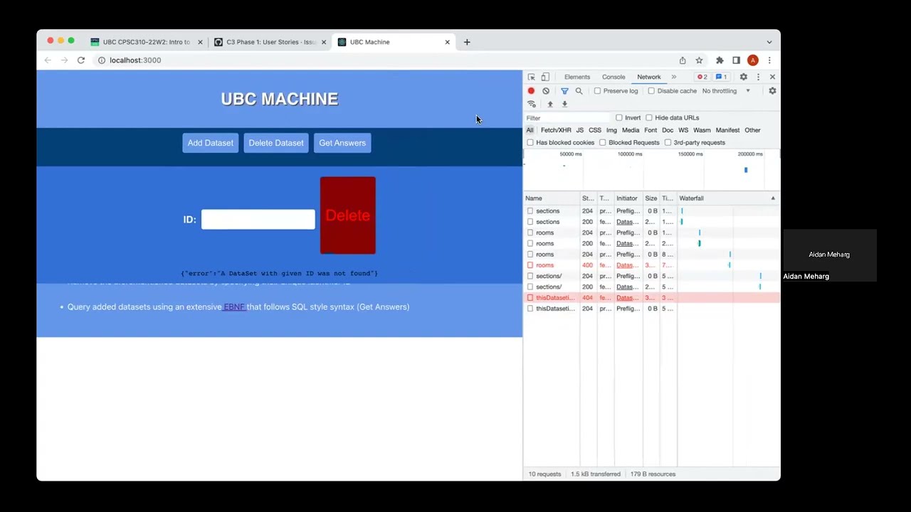 CPSC310 Team178 UBC MACHINE Frontend Demo