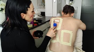 ASMR Back Painter - Use His Back As A Wall