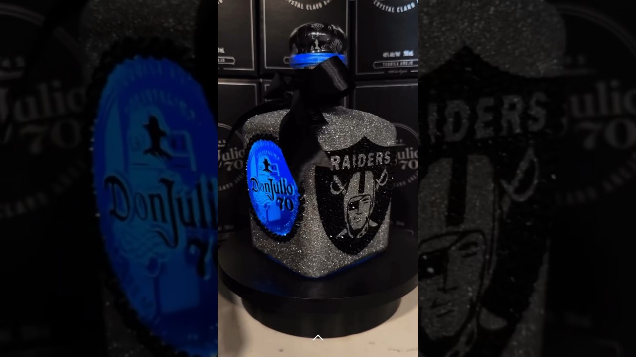 Custom Crystal Studded Raiders Don Julio Tequila Bottle 