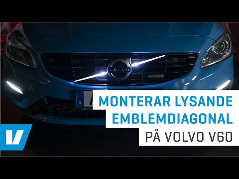 How to install brilliant diagonal emblem for Volvo S60, V60 14-18.