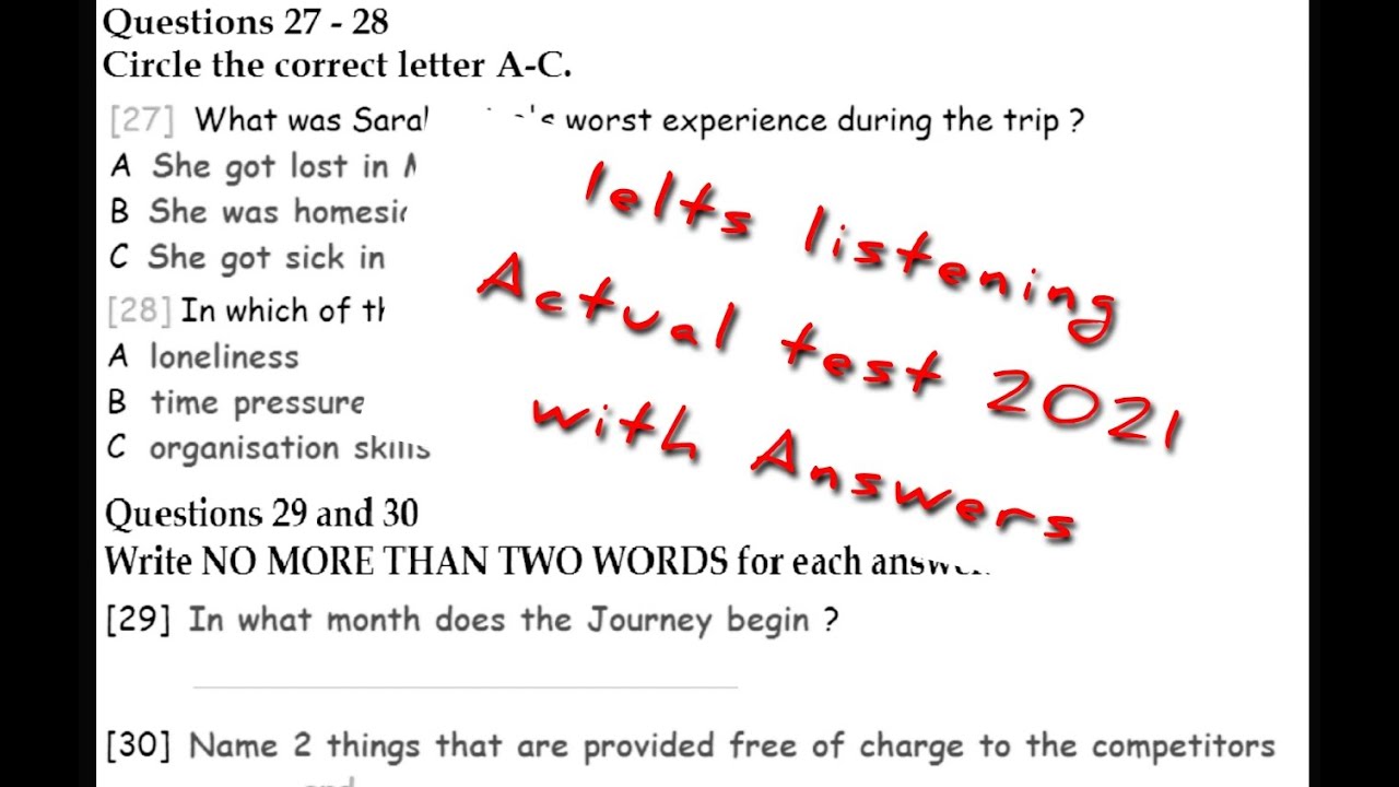 IELTS Listening Actual Test 2021 with Answers | 12.08.2021 - YouTube