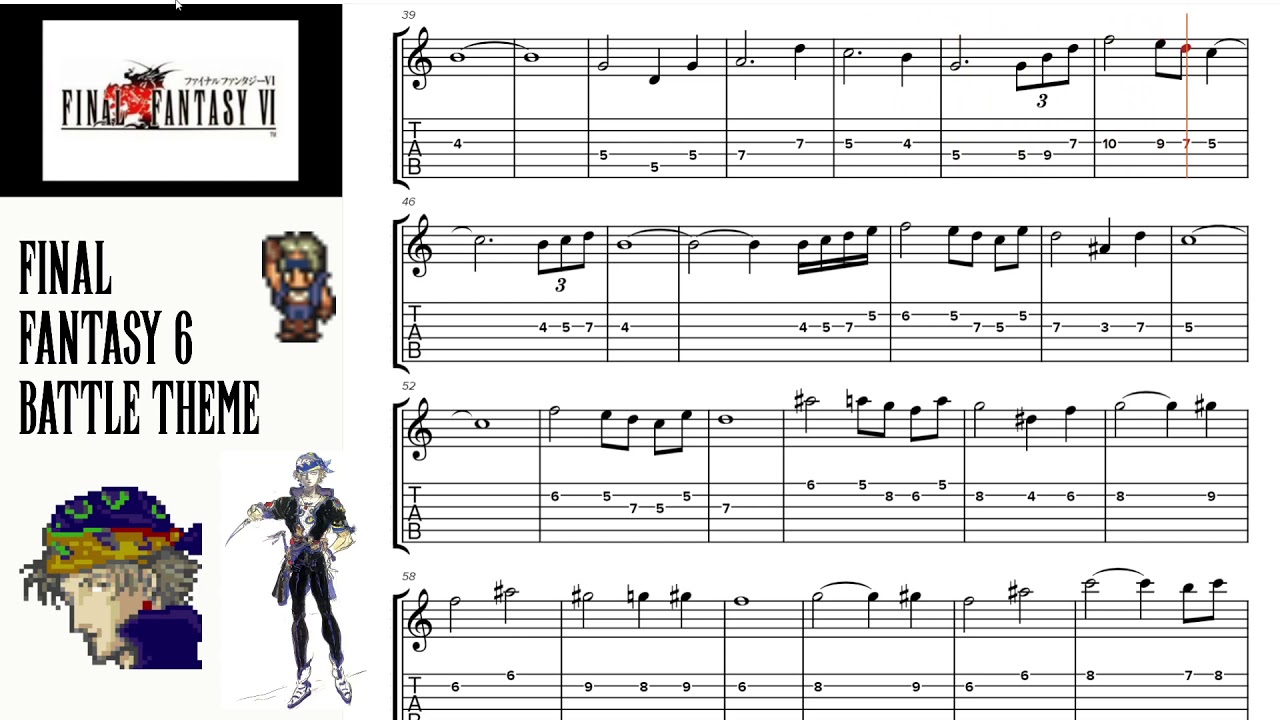 Final Fantasy 6 - Locke's Theme - Guitar tabs