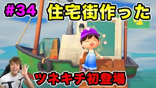 【あつまれどうぶつの森】初めての住宅街をがっつり作ってみた！ツネキチが来たー！#34