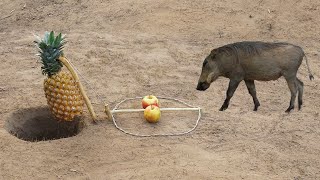 Amazing Quick Wild Pig Trap Using Pineapple With Deep Underground Hole